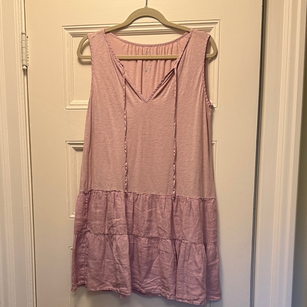 Velvet by Graham & Spencer Dusty Pink Sleeveless Tiered Mini Dress